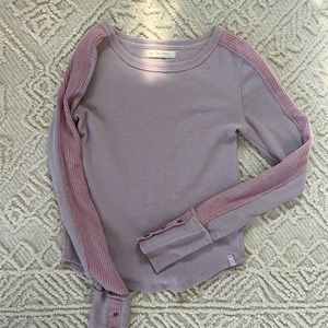 Free People Ribbed Pink Top